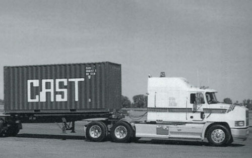 Picture of truck with a intermodal container