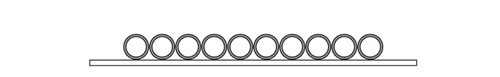 Diagram of one row of concrete pipe's that go the full length of the truck