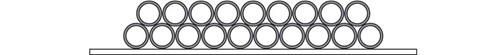 Diagram of two rows of concrete pipe's stacked on top of each other that go the full length of the truck