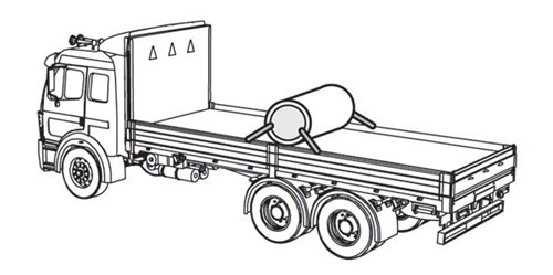 Diagram of a metal coil set up crosswise