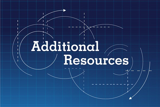 Blueprint background with text that says additional resources