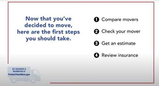 Image with wording related to what to do before a move