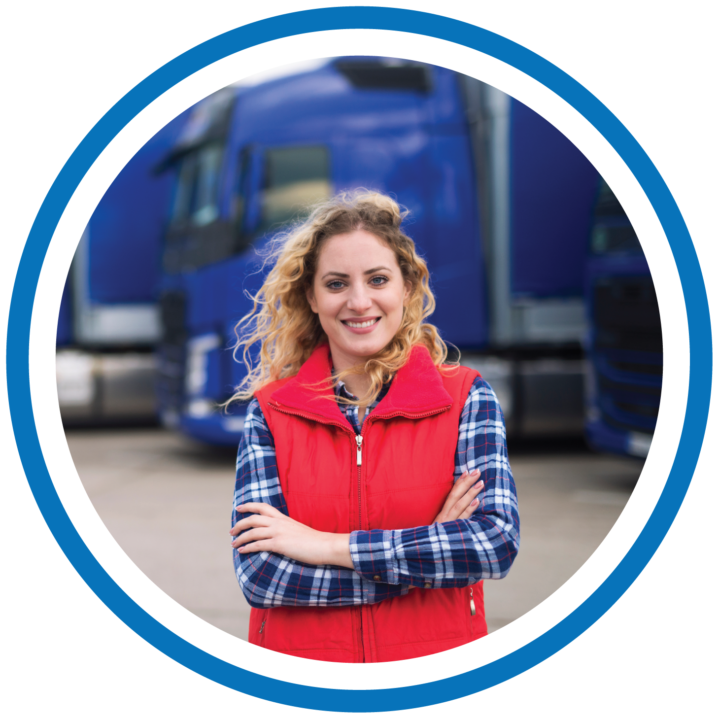 image of woman with truck
