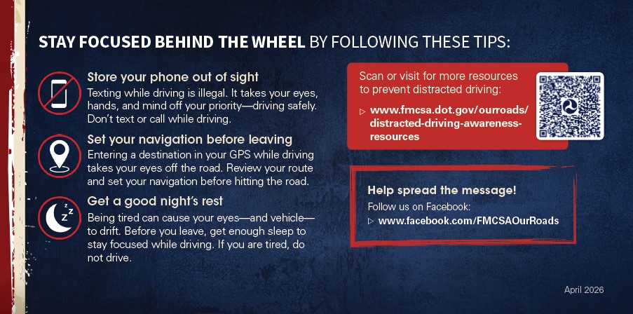 Preview of distracted driving visor card
