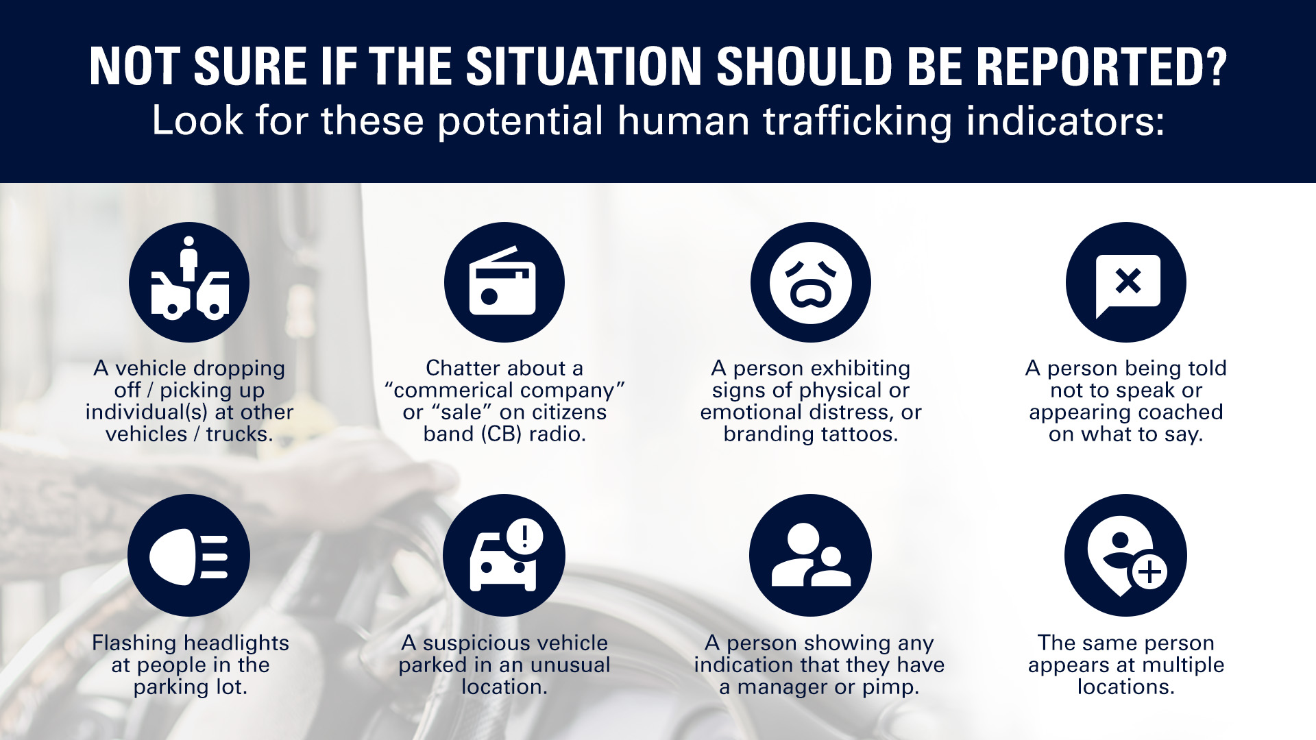 Potential Human Trafficking Indicators