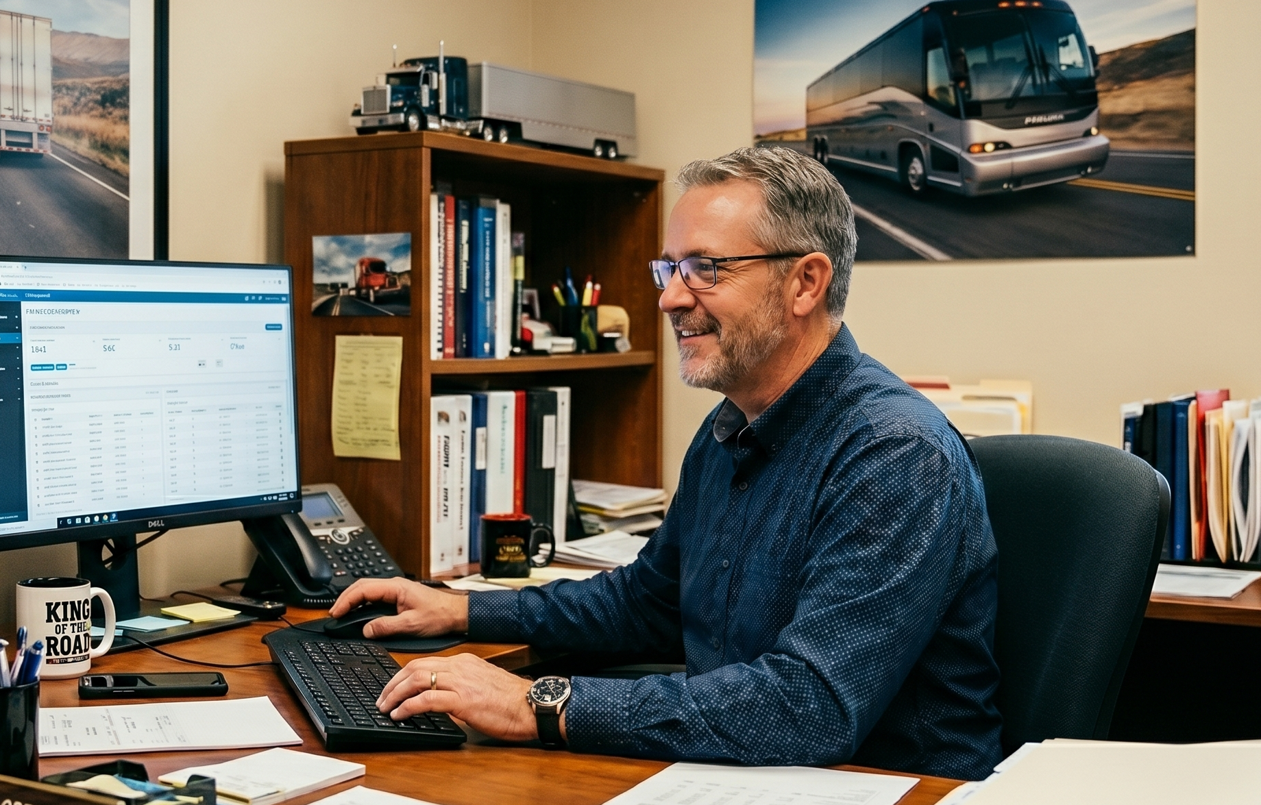 man sitting at a desk working on a desktop computer