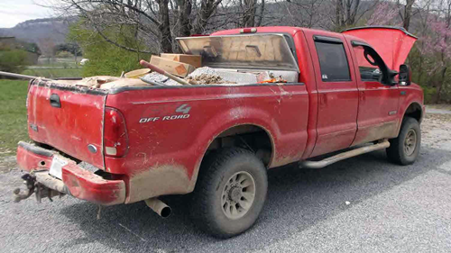 Truck filled with hazmat
