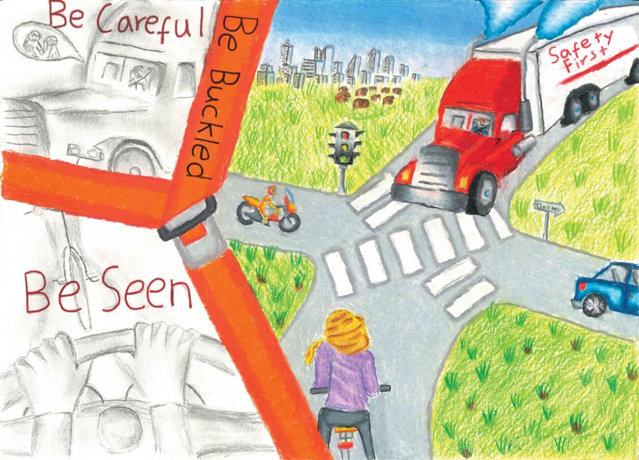 National Road Safety Day Poster Drawing/Road Safety Week Poster/Road Safety  Drawing for competition - YouTube