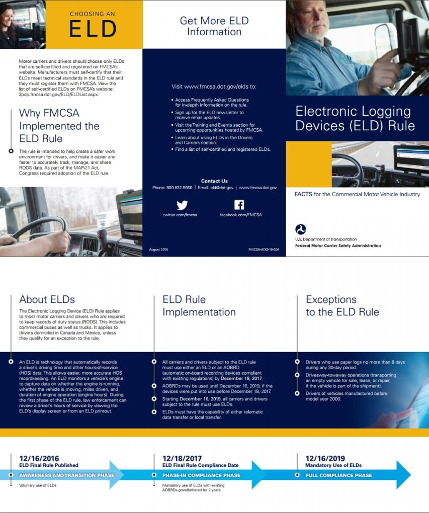 Electronic Logging Devices Rule Brochure | FMCSA
