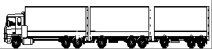 Triple tractor trailer image.