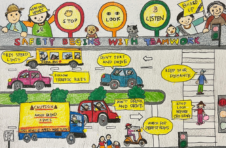 Swinton school competition creates road safety signs for grown-ups