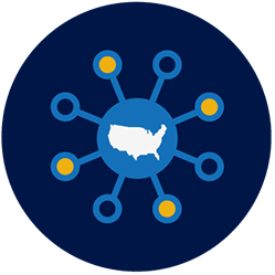 "Icon depicting data and USA map"