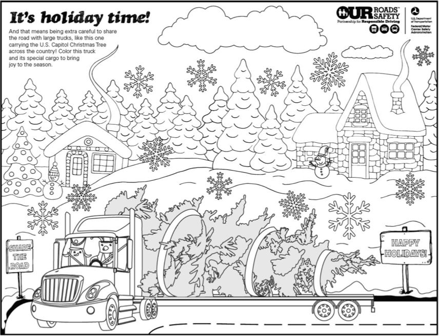 Spread Cheer Capitol Christmas Tree Coloring Sheet