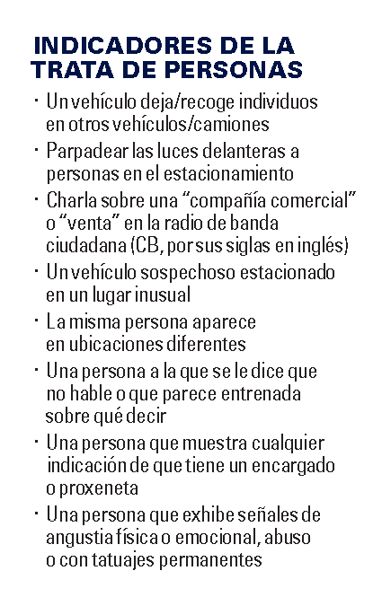 Page 2 of the FMCSA "Your Roads, Their Freedom" Campaign pocket card in Spanish