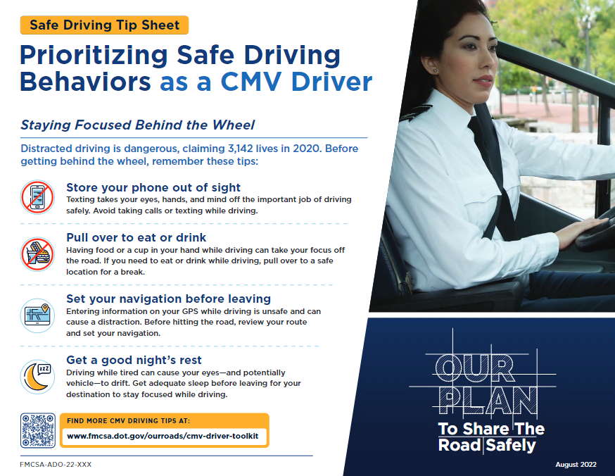 Preview of tip sheet for drivers that explains to stay focused on the road