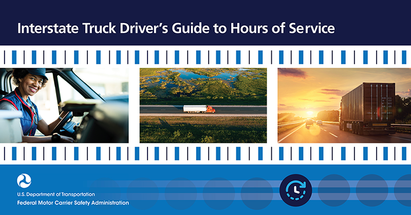 "A photo of a smiling driver. She is looking at the camera. A view from above of a truck on a rural highway. A photo of a truck driving towards the sunset on a highway."
