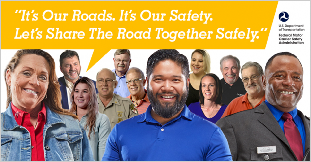 "Facebook banner: "It's Our Roads. It's Our Safety. Let's Share the Road Together Safely"