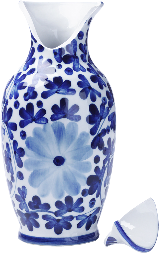 Image of a broken blue vase