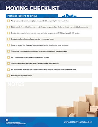 Image of the Moving Checklist featuring a pile of moving boxes