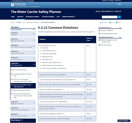 See the Most Common Roadside Violations