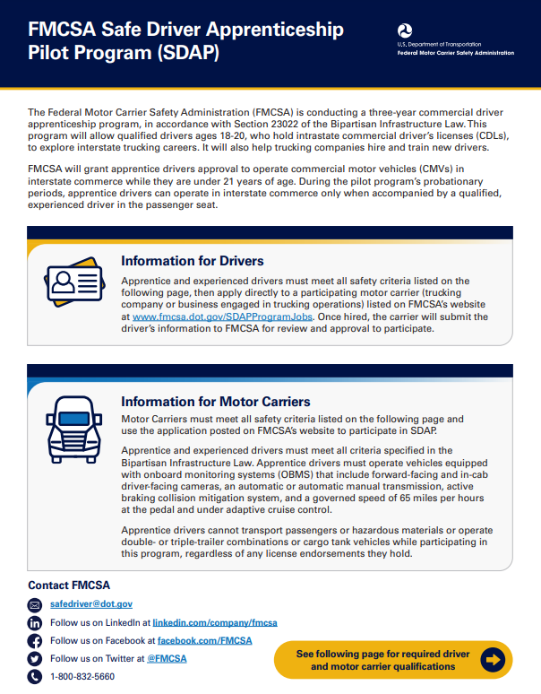 Preview of motor carrier fact sheet