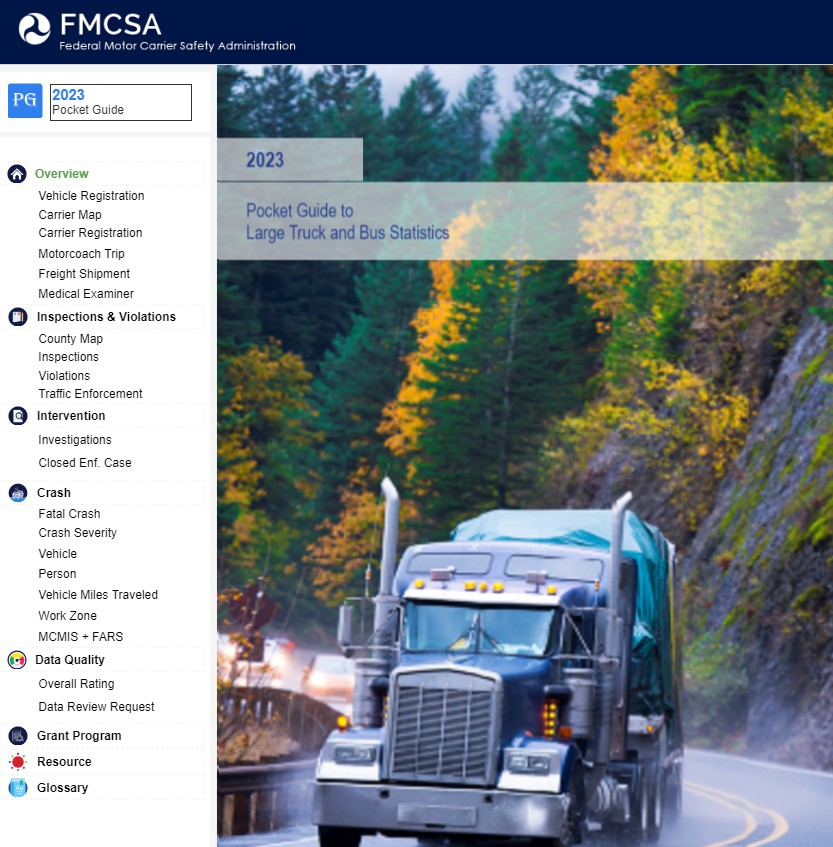 Image of Pocket Guide to Large Truck and Bus Statistics Dashboard