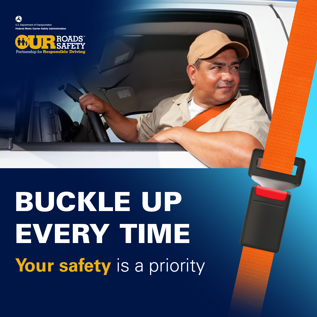 CMV Seat Belt campaign individual safety graphic.