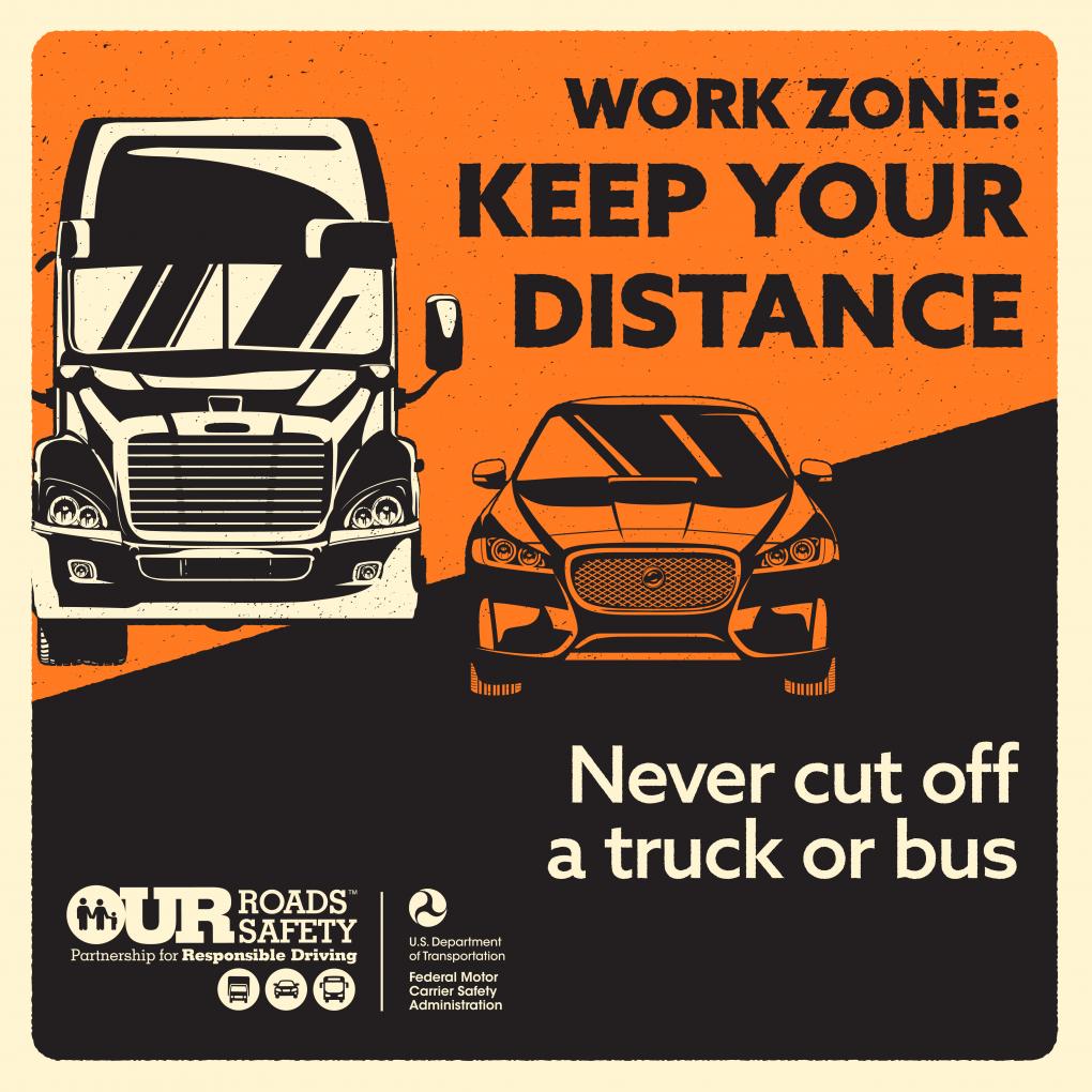 Animated graphic with a truck and car