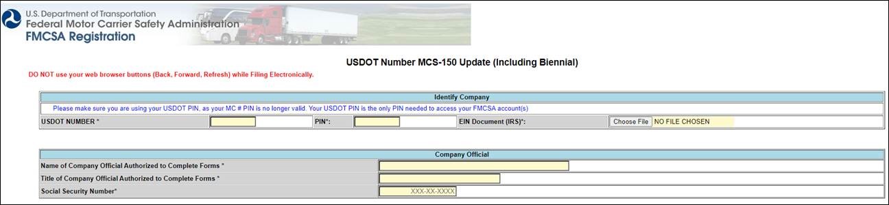 MCS150 Screenshot