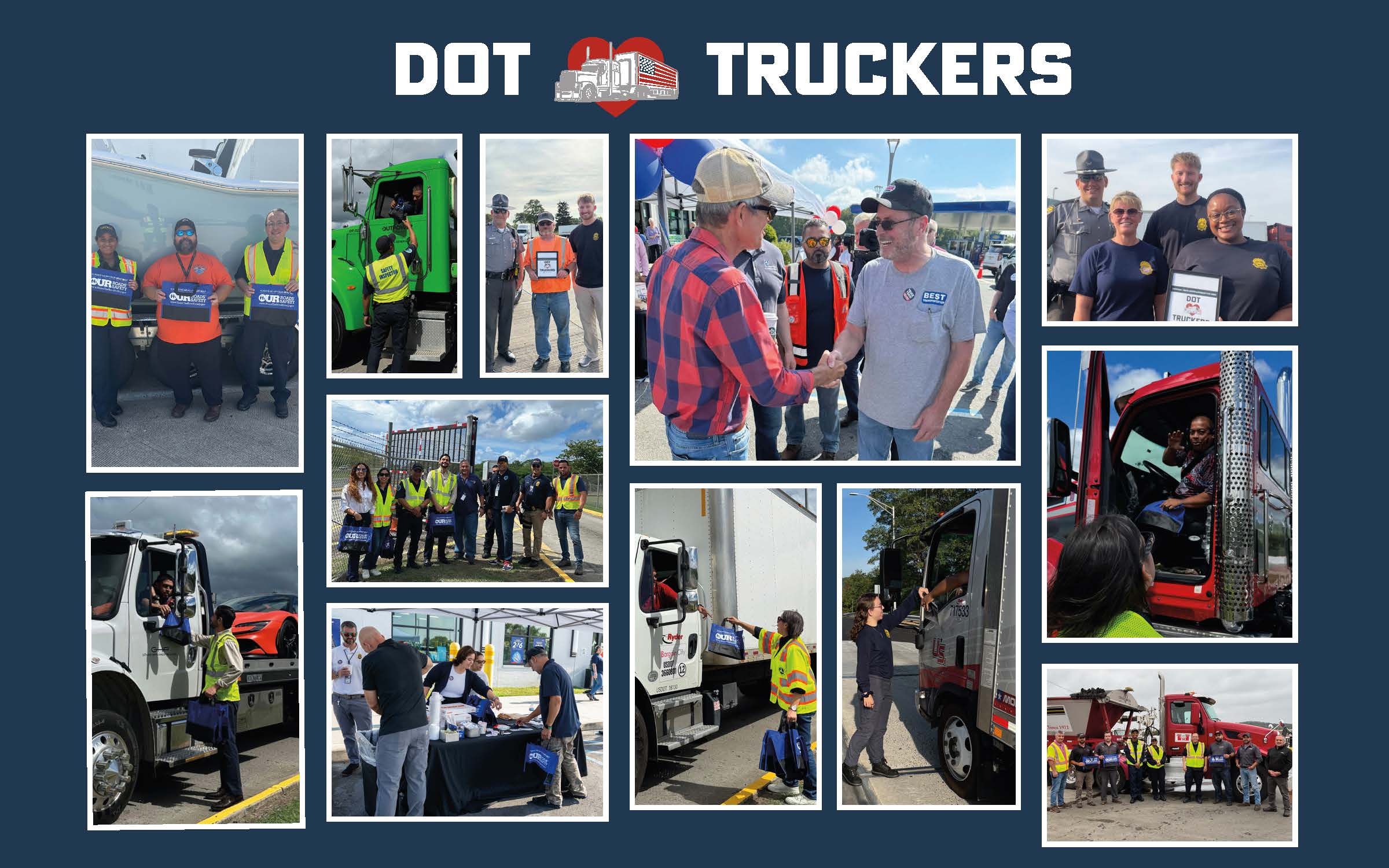 A photo collage of events for National Truck Driver Appreciation Week
