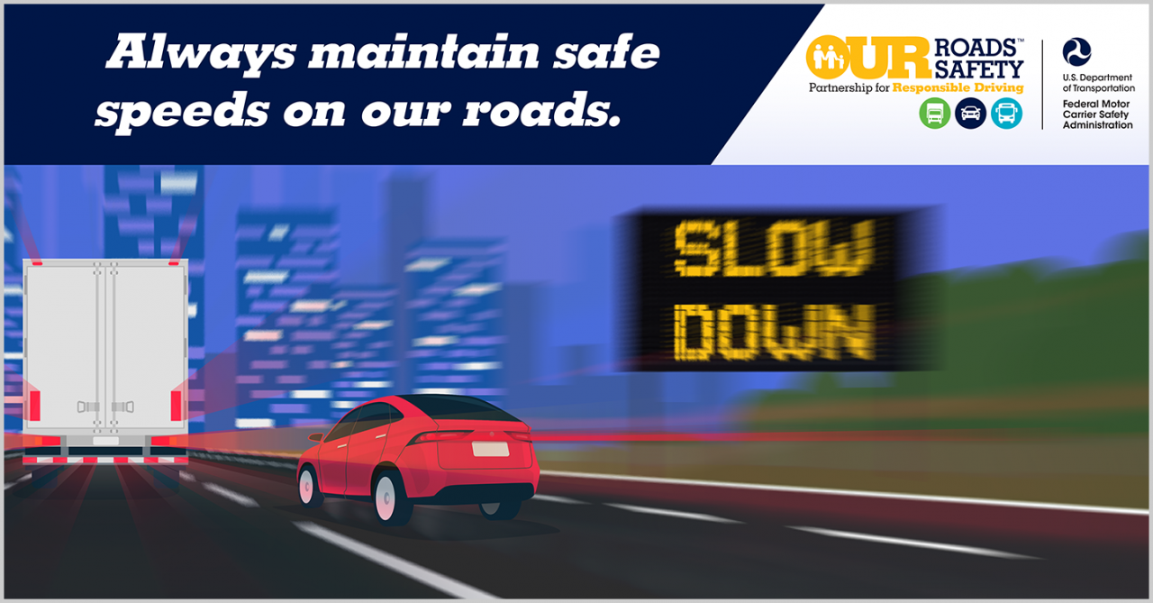 Always maintain safe speeds on our roads