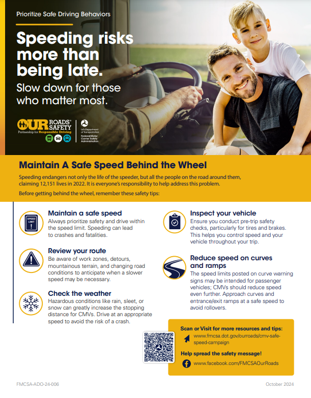 Preview of Safe Speed tip sheet