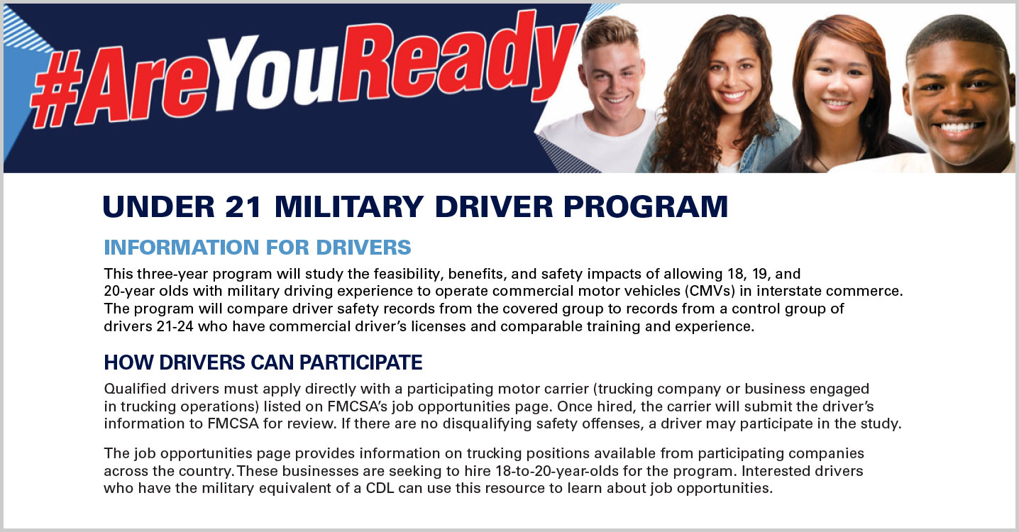 Under 21 Military Driver Program Fact Sheet