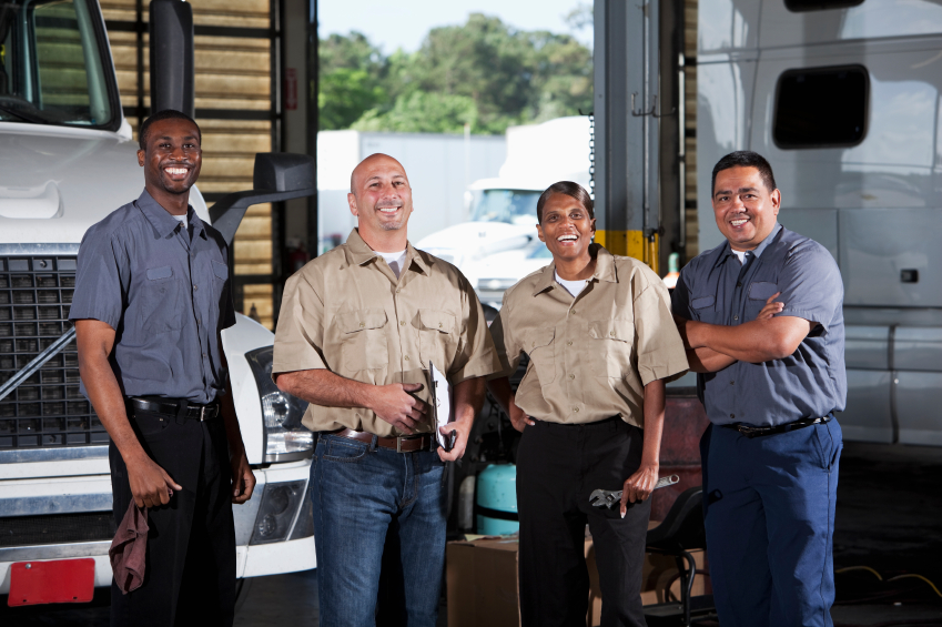 Workers working together.