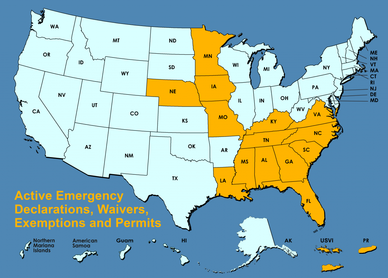 Emergency Declarations Waivers Exemptions and Permits Federal Motor