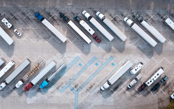 trucks parked