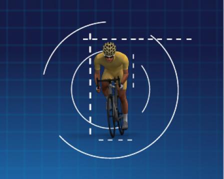 Model bicyclist against blueprint background