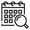 Calendar with Search Icon
