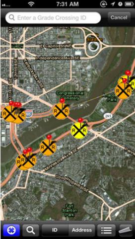 Rail Crossing Locator App